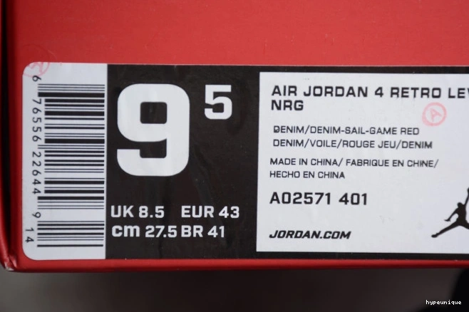 HYPE Jordan 4 AO2571-401 x Denim Air Nike Levi's 0801